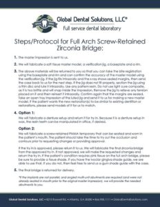 Protocol for Full-Arch Screw-Retained Dentures at Global Dental Solutions