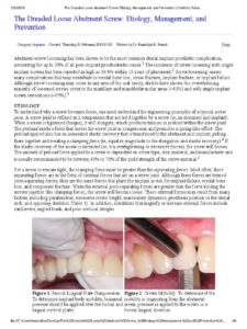 The Protocol of the Loose Implant Abutment Screws at Global Dental Solutions