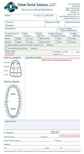 Printable RX Form of Global dental solutions at Atlanta, GA 