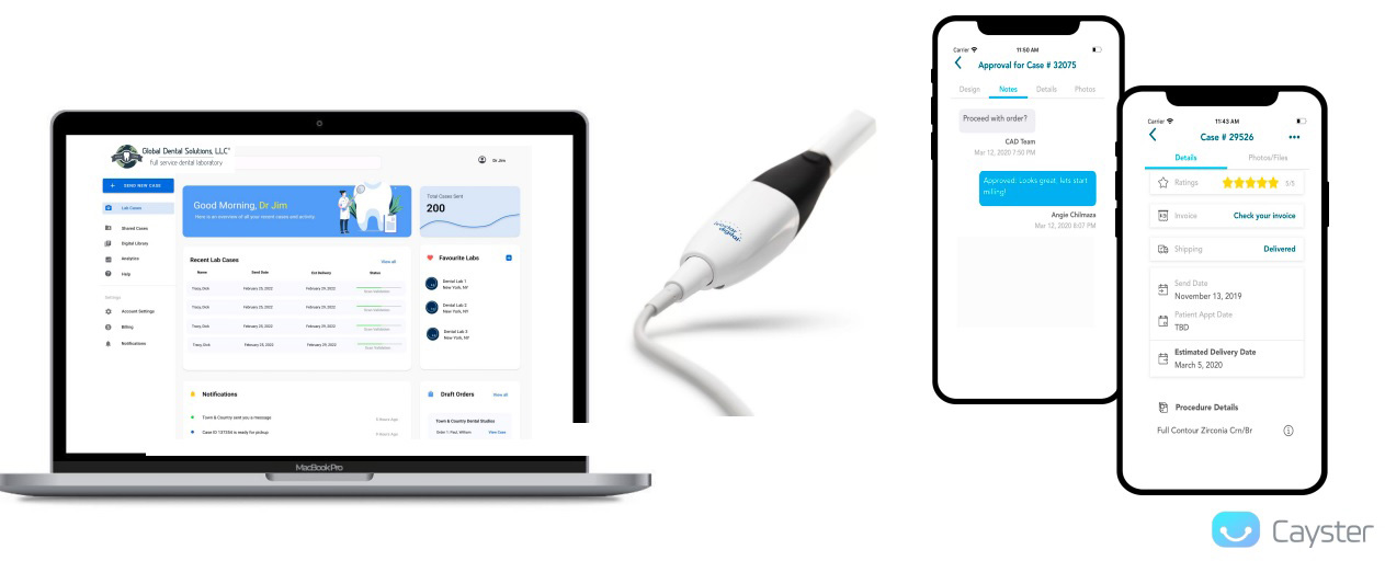 The Global dental solution application interface in laptop and mobiles.